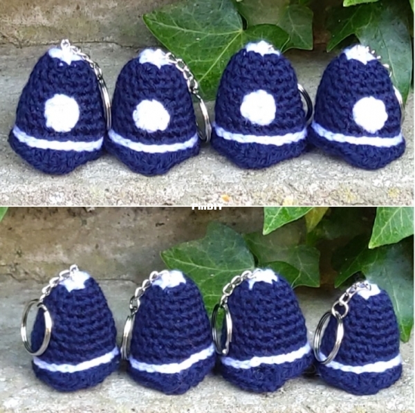 Crochet at Teris Policeman&#039;s Helmet Keychain.jpg