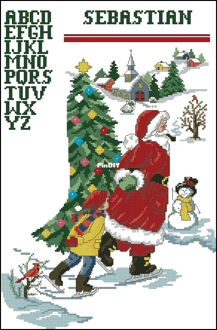 18324 Skatting with Santa Stocking-DMC.jpg