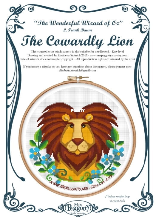 Mrs Peggotty Art - The wonderful Wizard of Oz -The cowardly Lion.jpg