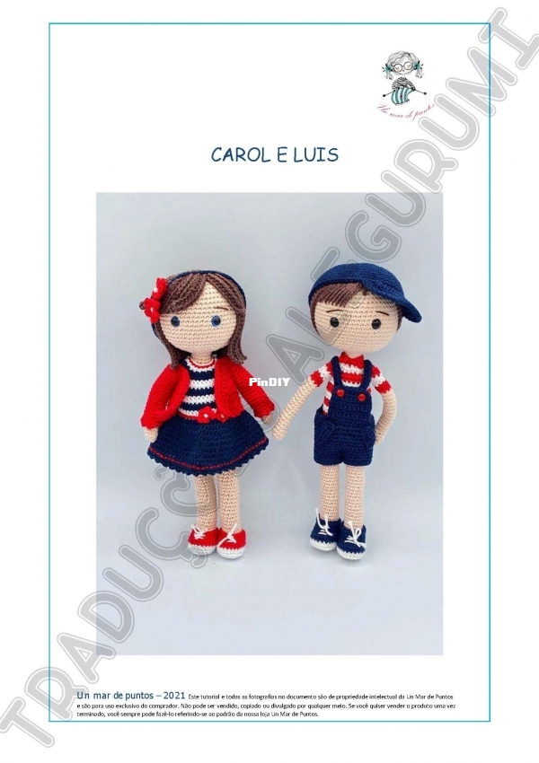 Un mar de puntos - Isabel y Maite - Bonecos Carol e Luis - Portuguese