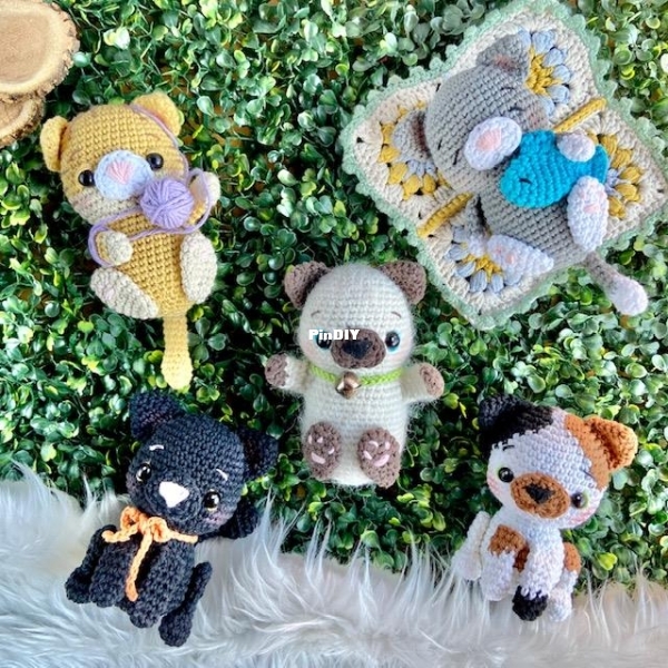 Bhindi crochet - Celeste Ronzano - Gatitos dos posiciones - Spanish