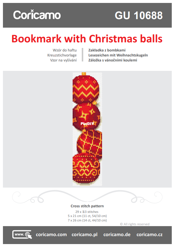 Coricamo - GU 10688 - Bookmark with Christmas balls.png
