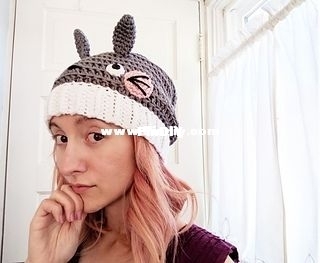Slouchy hat crochet totoro hellohappy