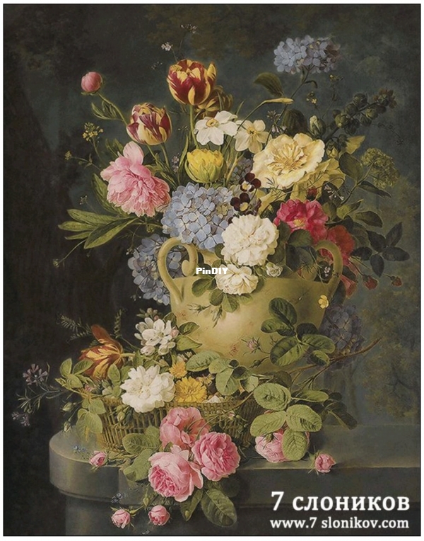 7 Elephants - A vase with flowers and a basket.jpg