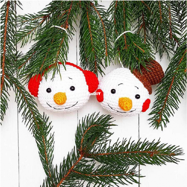 Christmas ornament crochet snowman