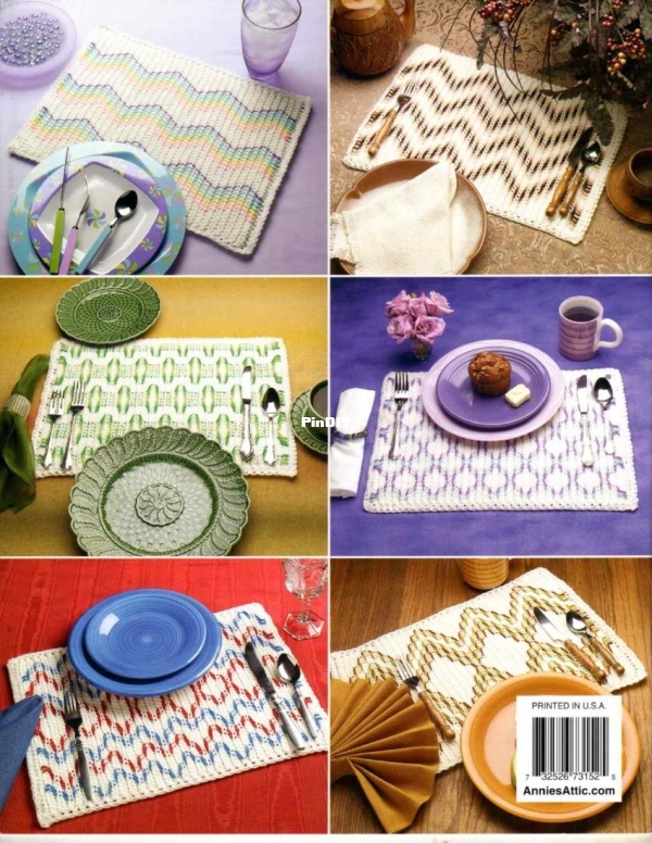 Annie&#039;s Attic - 873152 - On the Double Faux Monk&#039;s Cloth Placemats0012.jpg