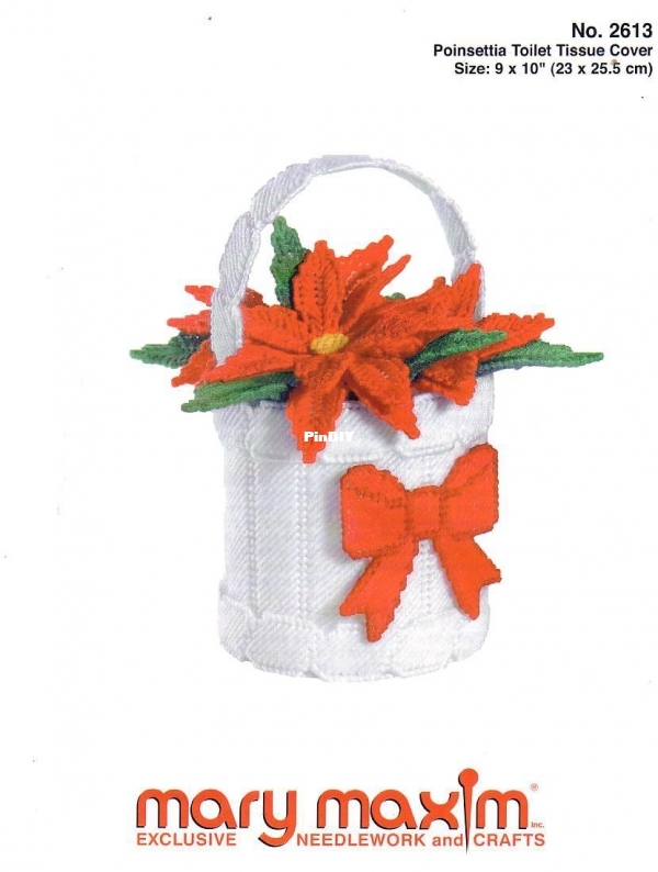 Mary Maxim  2613 Poinsettia Toilet Tissue Cove (1).jpg