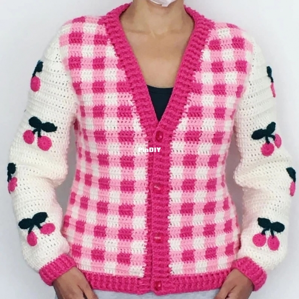 Miss Daisy Hand Made-Gingham Cardigan with Cherries.jpg