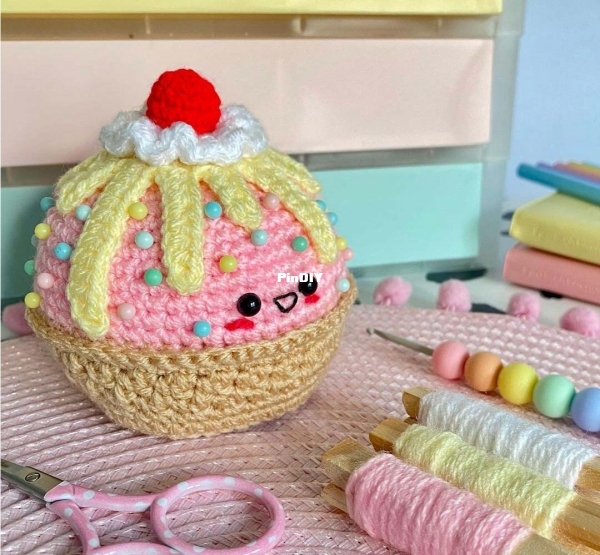 Hooked on Candy - Candy Downs - Ice Cream Waffle Cup Pincushion.jpg