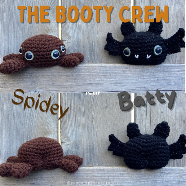 Crochet by Sarah Louise - Sarah Townsend - The Booty Crew - Batty &amp; Spidey.png