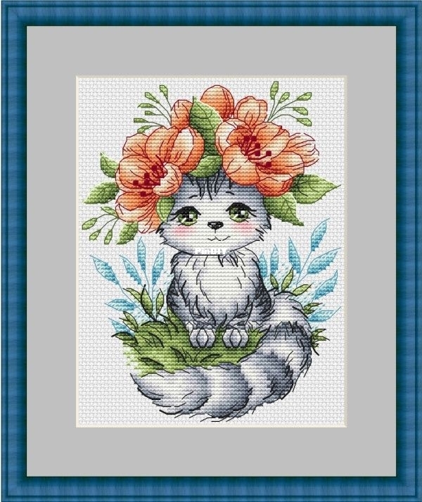 Cat with a wreath of Alexandra Zamorina.jpg