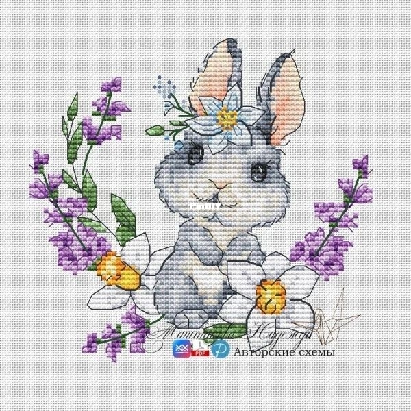 Bunny_with Violet Flowers Nadezhda Mashtakova orig.jpg