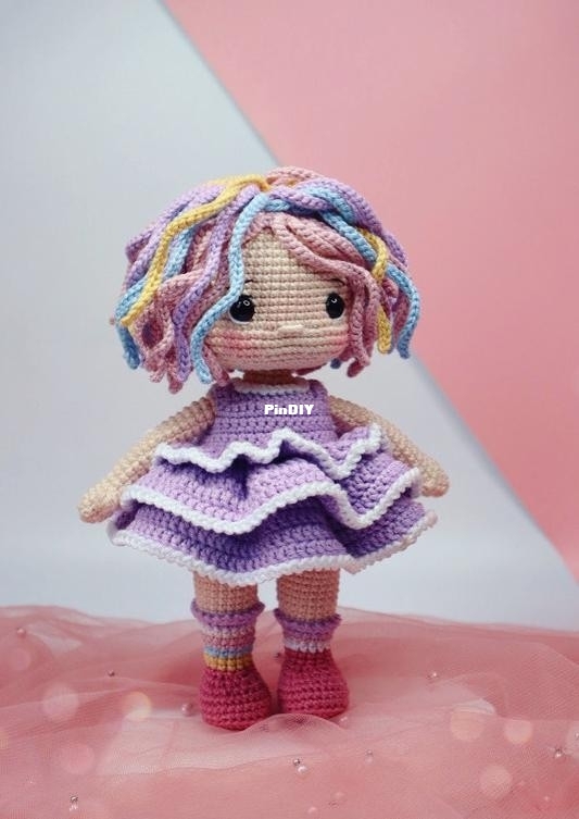 MsRuanAmigurumi - Hoai Nguyen - Candy Doll 20cm (7 inches) - English