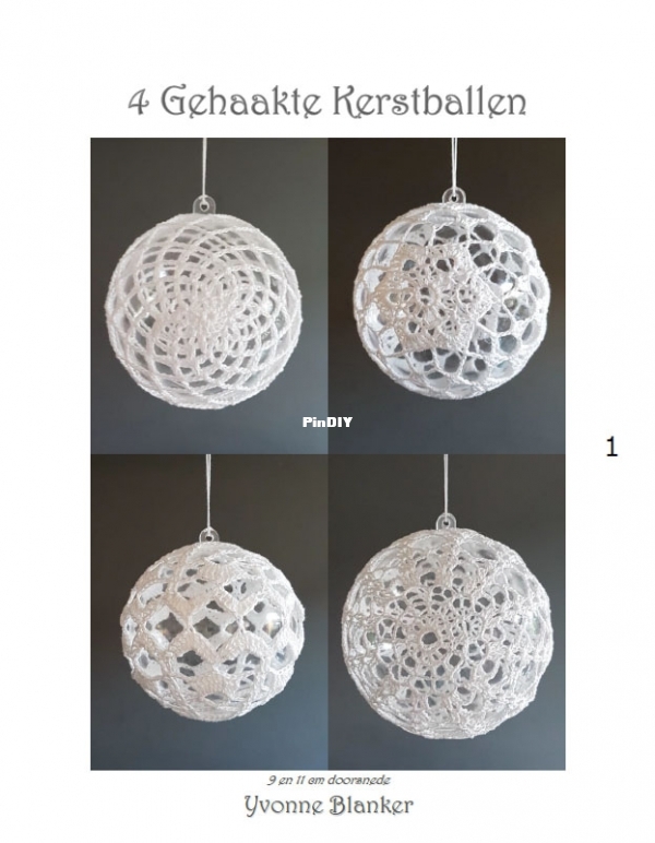 4 Gehaakte Kerstballen 9 en 11cm - Yvonne Blanker.jpg
