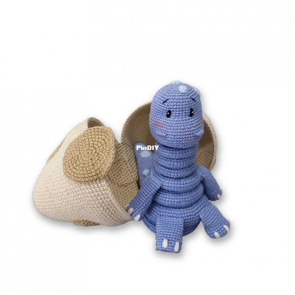 Ludasamigurumi - Ljuda Luda Lisnizkaja - Baby Dino stacking toy Blue - English