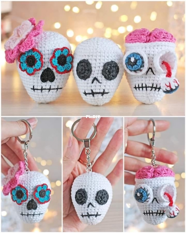 ToysByOksi - Alena - Skull croche - Crânios - Português