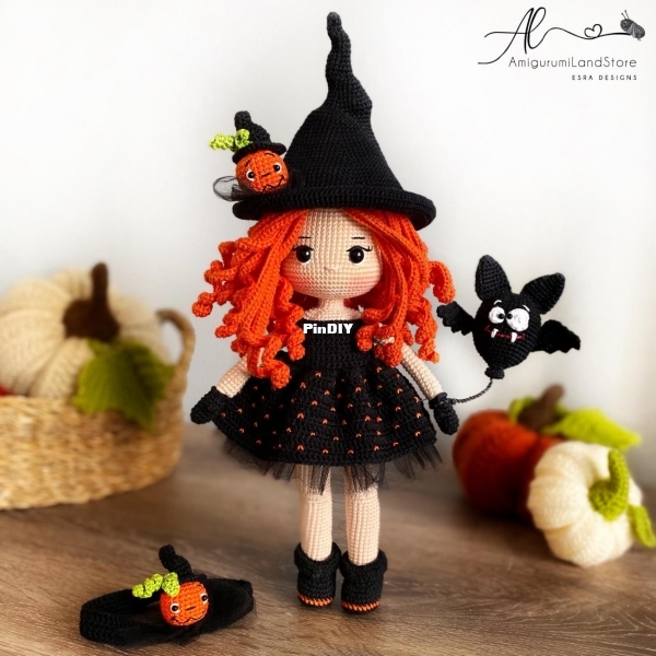 Amigurumi Land - Esra Erdurcan - Elina Doll - Bebek - Witch Elina 32 cm - English