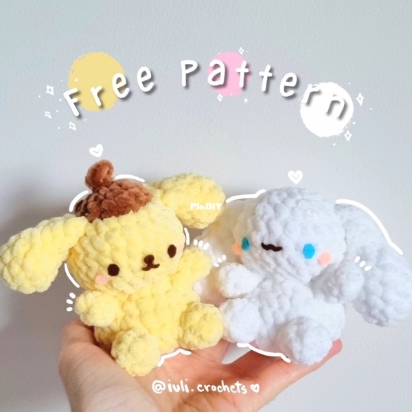 Cinamonrrol and Pompompurin free pattern iuli.crochets 