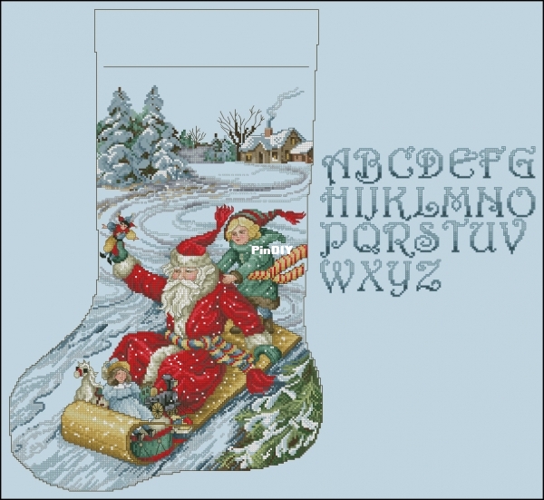 VS224 Sledding Santa Stocking.jpg