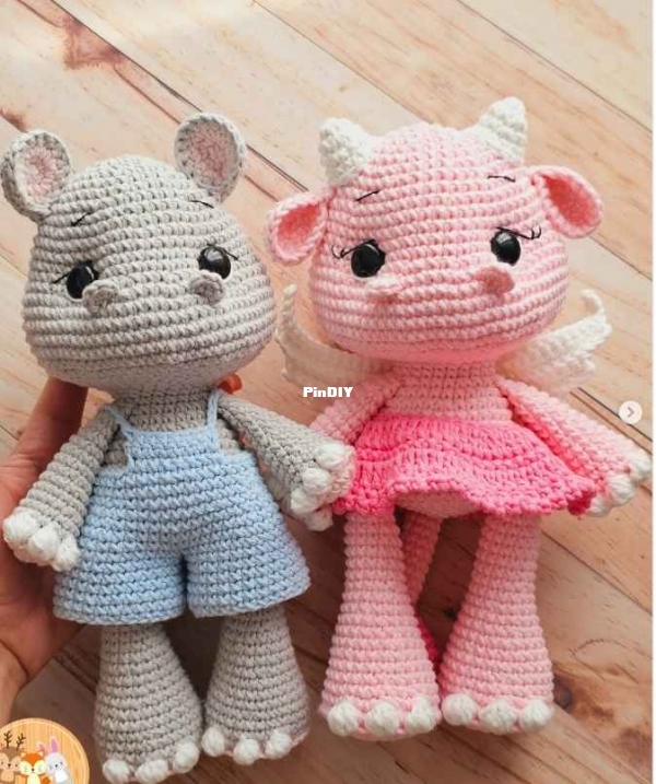 De Ensueños crochet - Celeste Bitiol - Teo y Helena 25cm - Spanish