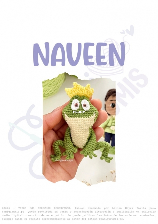 Samigurumis - Lilian Neyra Dávila - Sapo Naveen 11cm - Spanish