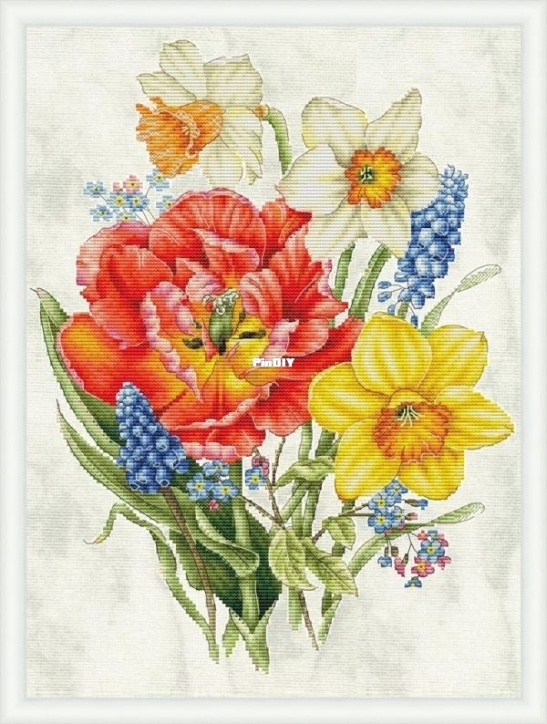 Tulips, Narcissi and Muscari by Lyubov Vodenikova orig.jpg
