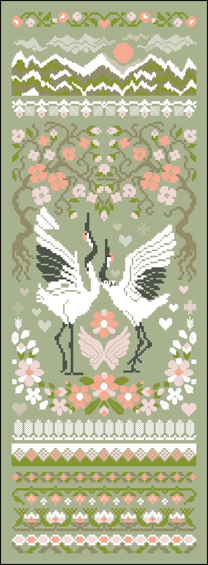 OwlForest Embroidery - Peach Cranes.jpg