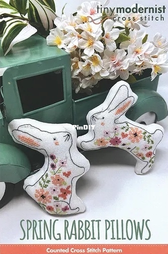 tiny modernist spring rabbit pillows.jpg