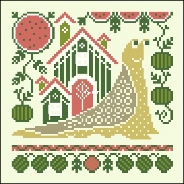 OwlForest Embroidery Snail Houses - Watermelon.jpg