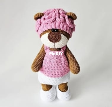 Crochet Wonders Design - Crochet Funny Bear - Olga Kurchenko -brain clothes 27 cm