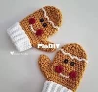 Crochet for you - Gingerbread Man Crochet Mittens
