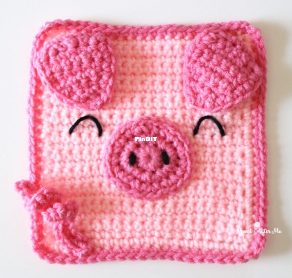 Pig Crochet Square