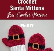 Crochet For You - Crochet Santa Mittens 