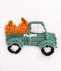 Crochet by Colleen - Pumpkin Truck Applique - free