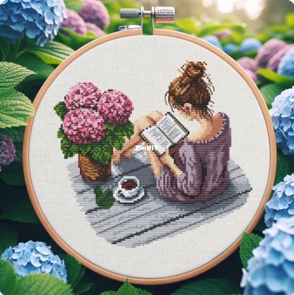 Reading Girl With Hydrangea.jpg