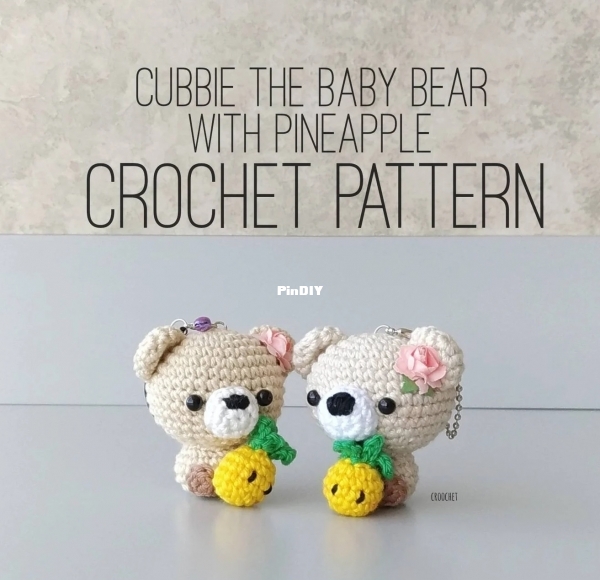 Croochet - Jenn - Cubbie the Baby Bear with a Pineapple.jpg