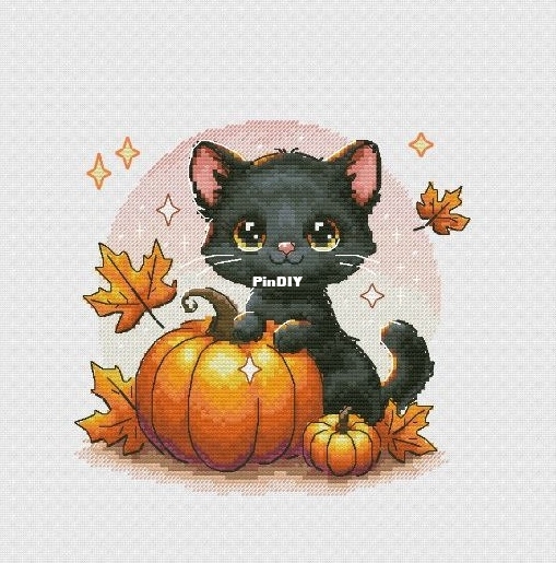 Kseniya Novikova.A kitten with a pumpkin.jpg