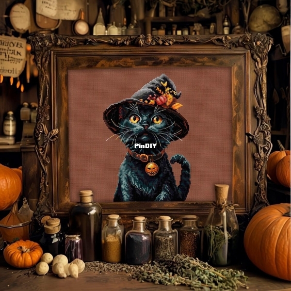Halloween Cat by crossnneedle.JPG