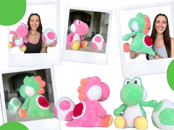 Crochet Pink Pumpkin - Mathilde Claiborne - Yoshi and its Egg_01.jpg