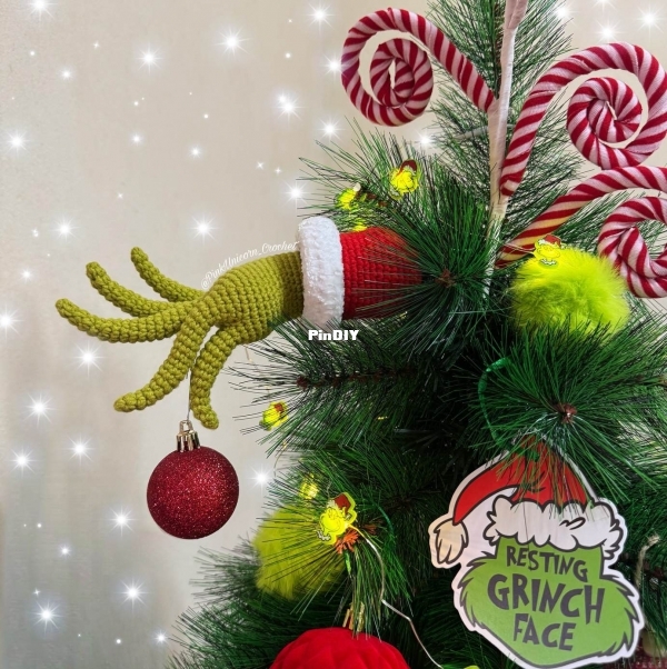Pink Unicorn Crochet - Juliana Scarpa - Grinch Hand - Mão Grinch - Portuguese