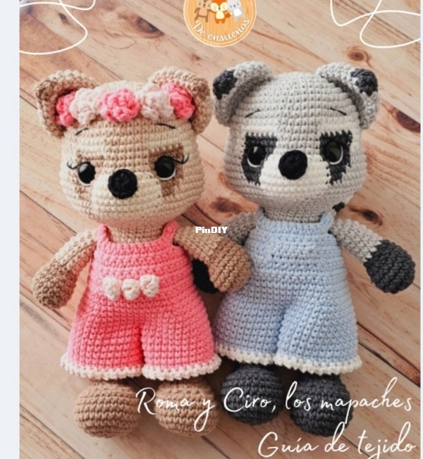 De Ensueños Crochet - Roma y Ciro los mapaches.jpg