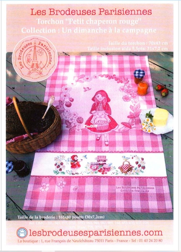 Les brodeuses parisiennes LBP- torchon petit chaperon rouge.JPG