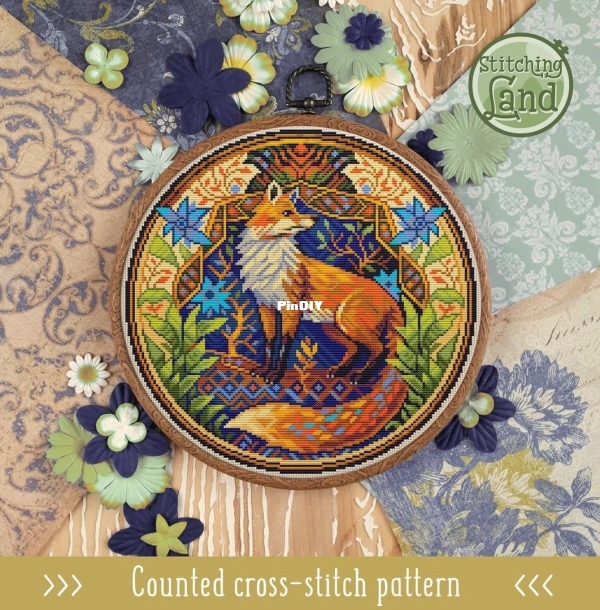 Stitching Land - Art Nouveau Fox II.jpg
