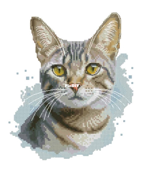 Watercolor tabby cat with green eyes pm.jpg