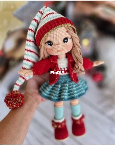 Amigurumiakpinar toys friends - Elif Akpınar - Alina Doll 30cm - Turkish DTG