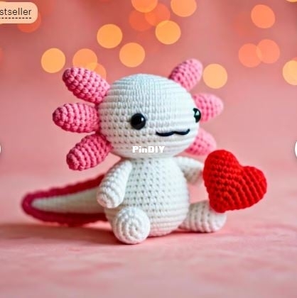 FuzzifyPatterns-Frances-Axolotl Valentine Crochet Pattern
