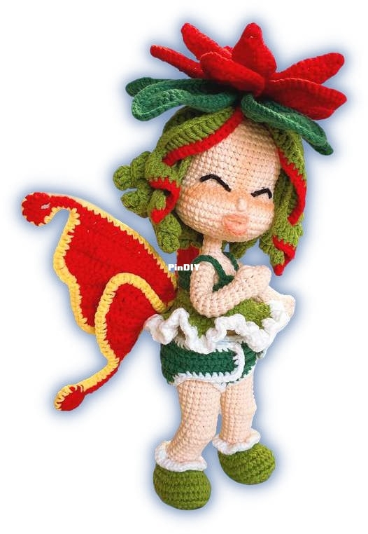 Wilozy Crochet - Huyen Tran Thuong - Poinsettia flower fairy - English