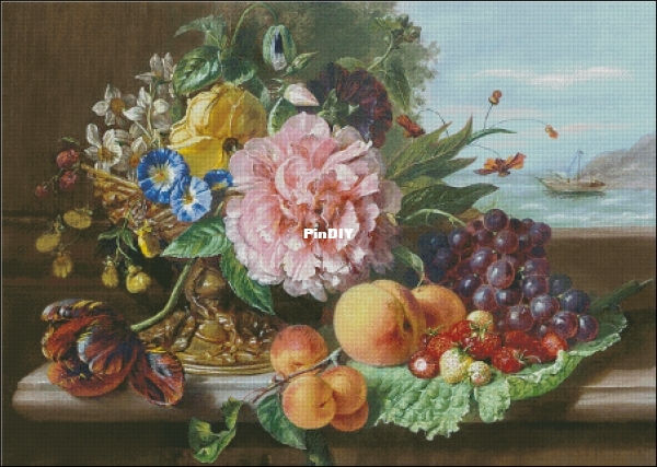 PF043-EstE 032桌上瓶花桃子葡萄.jpg
