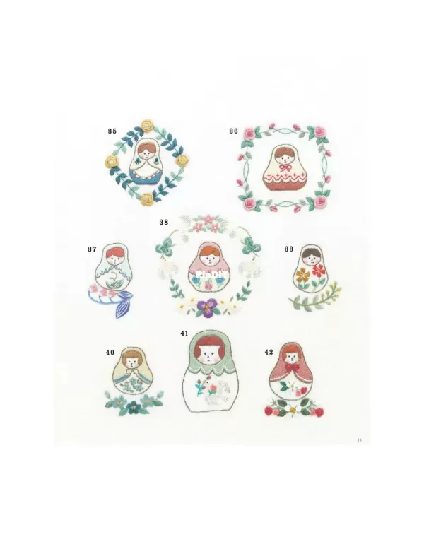 Cute and Warm Matryoshka Embroidery 350