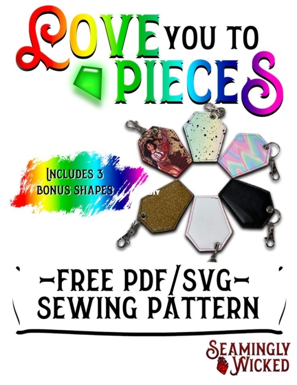 Seamingly Wicked Love You To Pieces Keychain